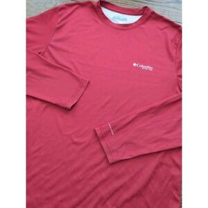 Columbia PFG Shirt Long Slv Fishing OmniShield American Flag Fish Design Sz S